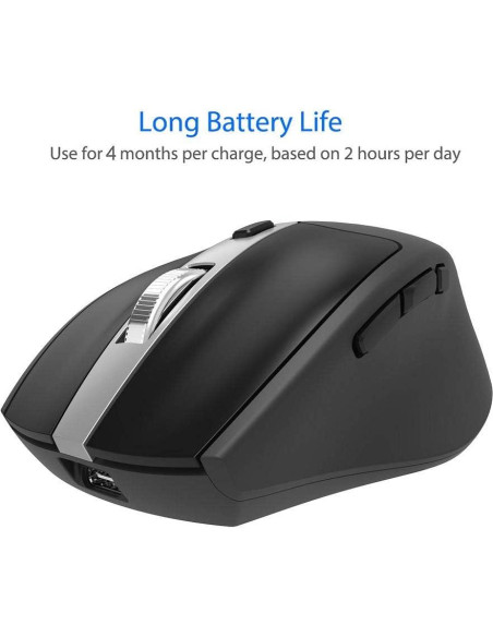 Mouse Inalambrico Bluetooth Arteck MD167, Negro, Ergonomico Mouse Inalambrico Bluetooth Arteck MD167, Negro, Ergonomico
