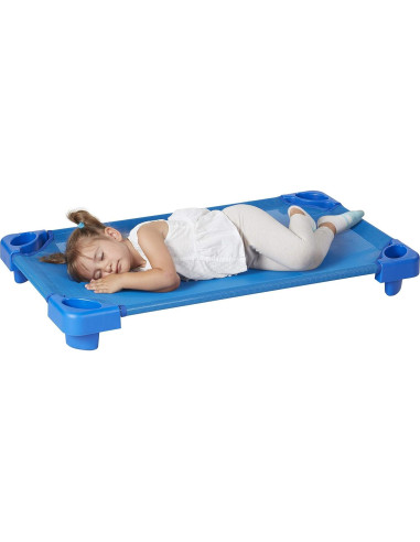 Cuna Apilable ECR4Kids para Niños Pequeños Azul 101.6x58.4 cm