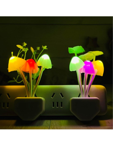 Luz Nocturna LED Hongo ZEZHOU - 2 Piezas Cambiando Color