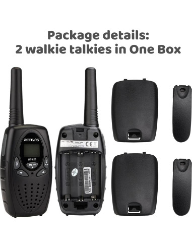 Walkie Talkies Retevis RT628 para Niños - 22 Canales, Bloqueo Teclado