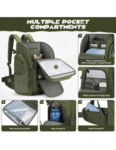 Mochila Táctica Maelstrom 40L Resistente al Agua Verde Ejército 2