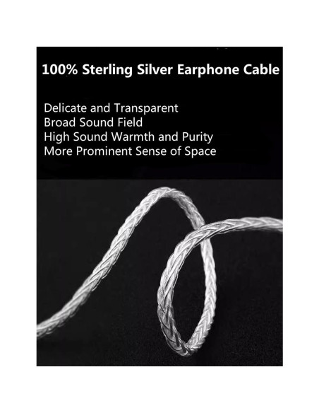 Cable Balanceado 2.5mm Tirstrup 1.2m Plata Pura para Auriculares Cable Balanceado 2.5mm Tirstrup 1.2m Plata Pura para Auriculares