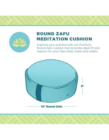 Cojín de Meditación Zafu Bean Products Redondo 35.5cm Aqua