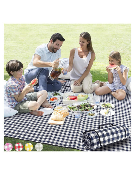 Manta de Picnic ZAZE XL 203x203cm Impermeable Lavable Azul Manta de Picnic ZAZE XL 203x203cm Impermeable Lavable Azul