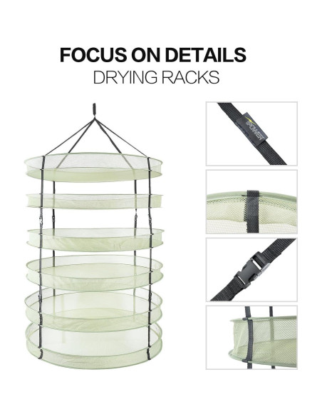 Estante Plegable de Secado iPower 6 Capas 91 cm Malla Transpirable