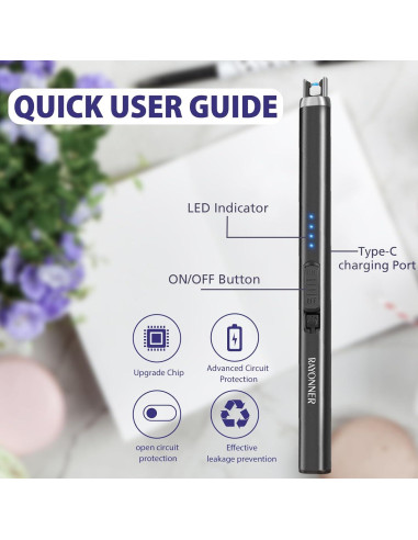 Encendedor Eléctrico RAYONNER Recargable USB a Prueba de Viento
