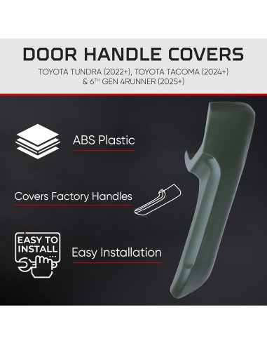 Cubiertas de Manijas de Puerta AJT DESIGN para Toyota Tundra, Tacoma y 4Runner - Verde Militar