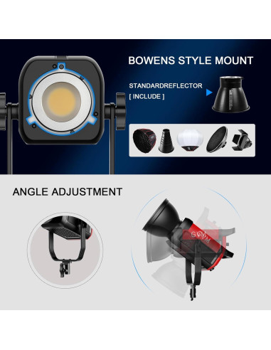GVM Luz de Video LED Bi-Color 300W SD300B DMX APP 2700-6800K