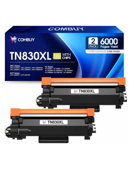 Cartucho de Tóner Compatible Brother TN830XL - 2 Negro Cartucho de Tóner Compatible Brother TN830XL - 2 Negro