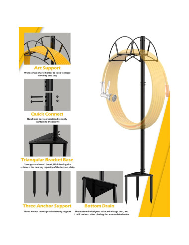 Soporte de Manguera de Jardín Suchek, Metal Resistente, 2.5 kg