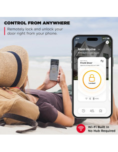 Cerradura Inteligente Wi-Fi Kwikset Halo Sin Llave Mate Negro 2