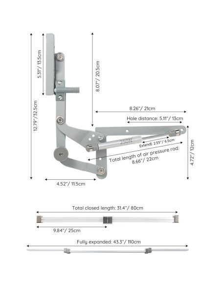 Juego de Bisagras para Puertas de Gabinete HOWHY, Cierre Lento, 60-90 cm Juego de Bisagras para Puertas de Gabinete HOWHY, Cierre Lento, 60-90 cm