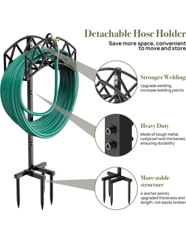Soporte para Manguera de Jardín Winpull Metal Negro 2 Estilos
