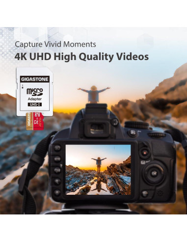 Gigastone 32GB Tarjeta Micro SD A2 V30 UHS-I 4K UHD