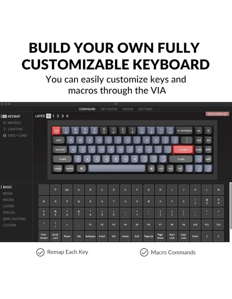 Teclado Mecánico Keychron Q7 70% Personalizable Aluminio Negro Teclado Mecánico Keychron Q7 70% Personalizable Aluminio Negro