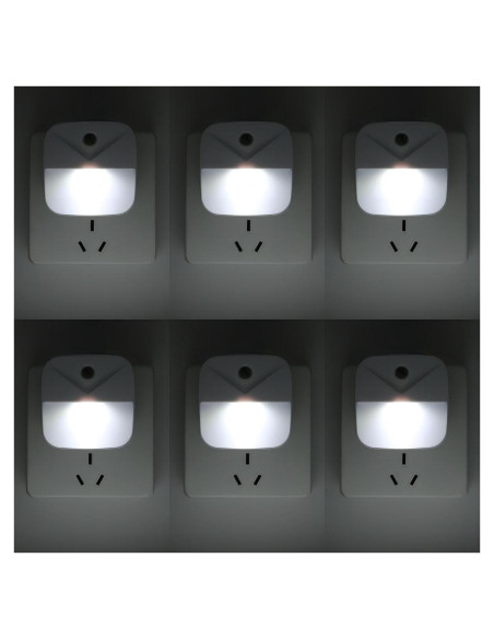 Luz Nocturna LED Enchufable KINUR Sensor Automático Blanco Luz Nocturna LED Enchufable KINUR Sensor Automático Blanco