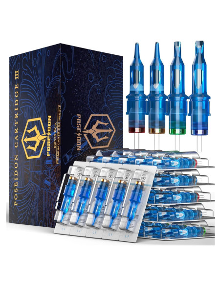 Agujas de Cartucho Poseidon V3 UPTATSUPPLY 50PCS Mixtas Esterilizadas Agujas de Cartucho Poseidon V3 UPTATSUPPLY 50PCS Mixtas Esterilizadas
