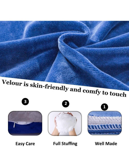 Almohada Corporal 1 MIDDLE ONE 137x51 cm Terciopelo Gris Azul Almohada Corporal 1 MIDDLE ONE 137x51 cm Terciopelo Gris Azul
