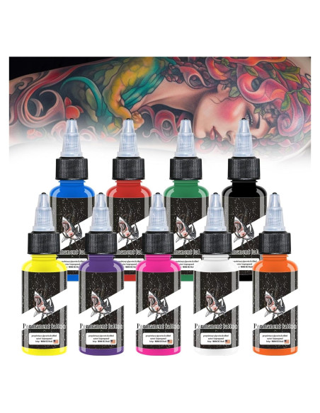 Set de Tinta para Tatuajes BAODELI 9PCS 15ml Colores Vibrantes Set de Tinta para Tatuajes BAODELI 9PCS 15ml Colores Vibrantes