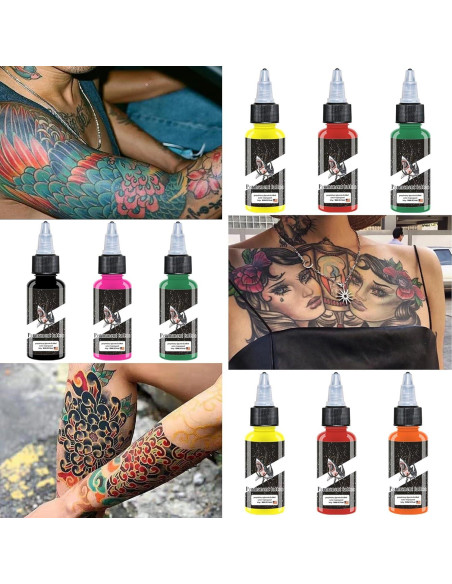 Set de Tinta para Tatuajes BAODELI 9PCS 15ml Colores Vibrantes Set de Tinta para Tatuajes BAODELI 9PCS 15ml Colores Vibrantes