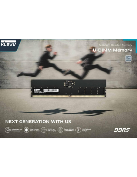 Memoria RAM KLEVV DDR5 16GB 5600MHz CL46 U-DIMM Negra Memoria RAM KLEVV DDR5 16GB 5600MHz CL46 U-DIMM Negra