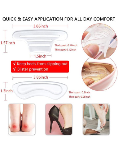 16 Piezas Almohadillas de Gel Zioiaoro para Zapatos Sueltos