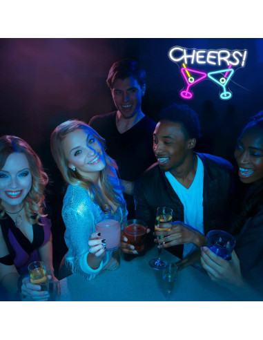 Cartel de Neón LED Noasktt Cocktail Cheers 42x29.2 cm