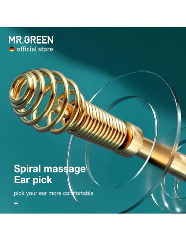 Limpiador de Oídos Espiral MR.GREEN Acero Inoxidable Dorado