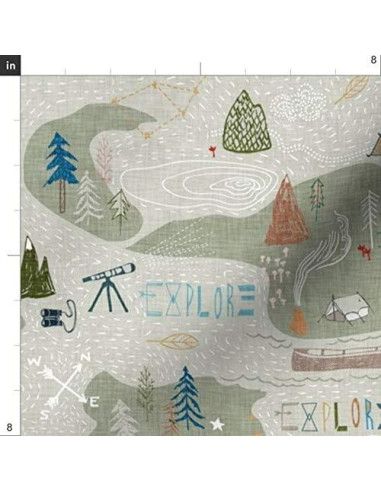 Tela Chiffon Spoonflower Mapa de Montaña 68.58x45.72 cm