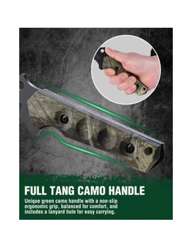 Juego de Cuchillos de Caza Mossy Oak - 2 Piezas, Funda Incluida