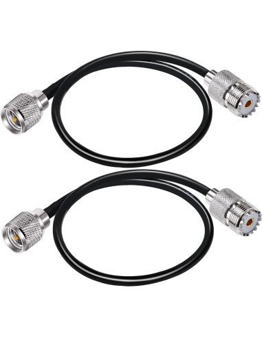 Cable Coaxial RG58 Mini UHF Macho a UHF Hembra 30cm 2 Piezas