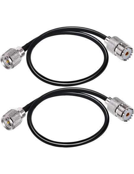 Cable Coaxial RG58 Mini UHF Macho a UHF Hembra 30cm 2 Piezas Cable Coaxial RG58 Mini UHF Macho a UHF Hembra 30cm 2 Piezas