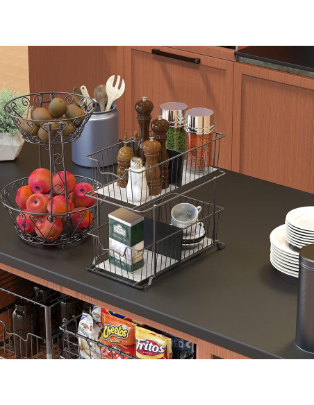 Organizador de Cajones SimpleHouseware 2 Niveles Metal Bronce Organizador de Cajones SimpleHouseware 2 Niveles Metal Bronce