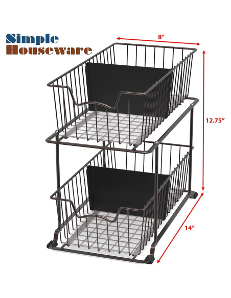 Organizador de Cajones SimpleHouseware 2 Niveles Metal Bronce Organizador de Cajones SimpleHouseware 2 Niveles Metal Bronce