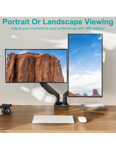 Soporte Doble para Monitores MOUNT PRO hasta 109cm Negro