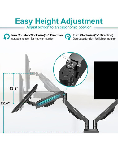 Soporte Doble para Monitores MOUNT PRO hasta 109cm Negro