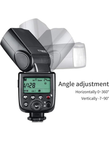 Flash Godox TT600 Inalámbrico 2.4G GN60 para DSLR Canon Nikon
