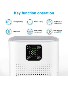 Paquete de 2 Purificadores de Aire Honeyuan H13 HEPA 60m 2