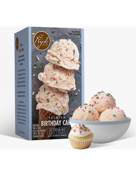 Mezcla Inicial de Helado Premium Triple Scoop 389g - Pastel de Cumpleaños Mezcla Inicial de Helado Premium Triple Scoop 389g - Pastel de Cumpleaños