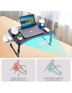 Escritorio Plegable para Laptop BYMECOST Negro Ajustable 2