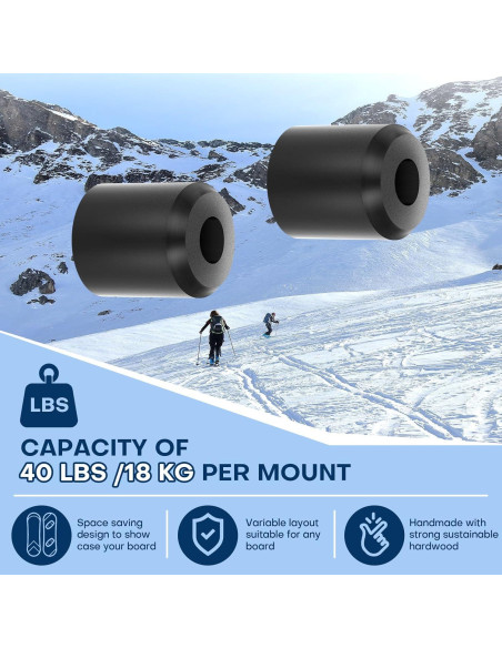 Soporte de Pared para Snowboard Rolitwils - 2 Piezas Negro Soporte de Pared para Snowboard Rolitwils - 2 Piezas Negro