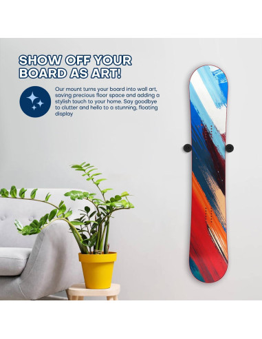 Soporte de Pared para Snowboard Rolitwils - 2 Piezas Negro