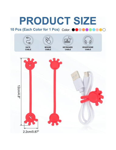 Correas Magnéticas de Silicona PATIKIL - 10 Pcs Multicolor