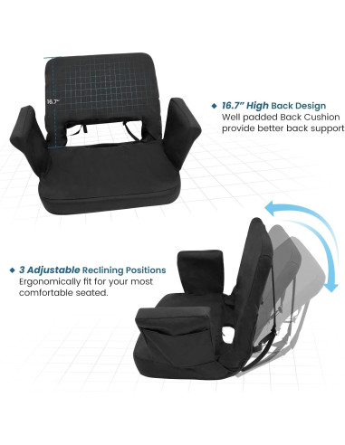 Asiento de Estadio TOPSKY XY-CR-693 con Respaldo Alto y 3 Inclinaciones