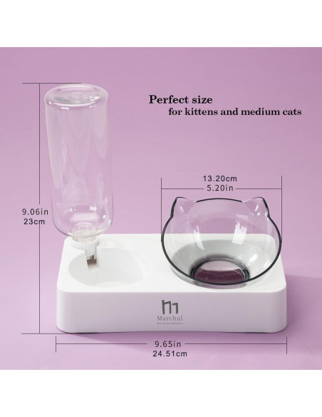 Juego de Tazones Elevados para Gatos y Perros Marchul 0.5L Juego de Tazones Elevados para Gatos y Perros Marchul 0.5L