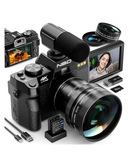 Cámara Digital 4K NBD con Lente Macro 52mm y Zoom 16X