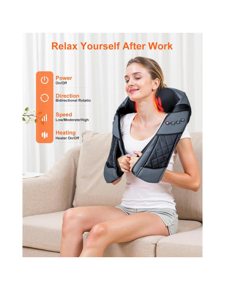 Masajeador Eléctrico Shiatsu Cuello y Espalda con Calor - Ceamorfco Masajeador Eléctrico Shiatsu Cuello y Espalda con Calor - Ceamorfco