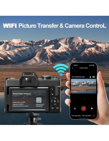 Cámara Digital 4K NBD con Lente Macro 52mm y Zoom 16X