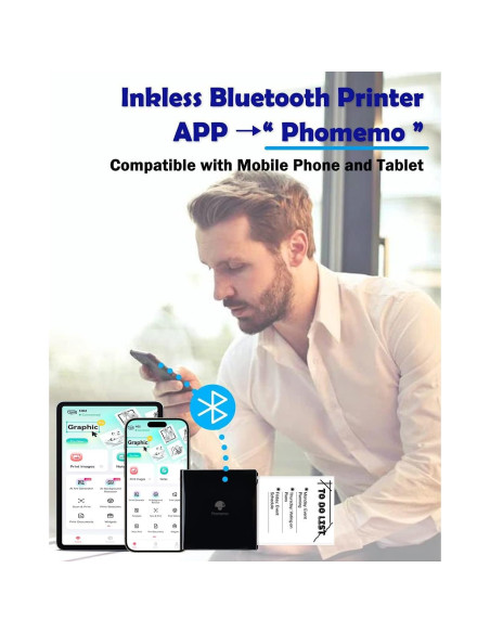Impresora de Etiquetas Portátil Phomemo M02 - Sin Tinta, Bluetooth Impresora de Etiquetas Portátil Phomemo M02 - Sin Tinta, Bluetooth