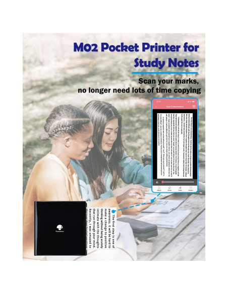 Impresora de Etiquetas Portátil Phomemo M02 - Sin Tinta, Bluetooth Impresora de Etiquetas Portátil Phomemo M02 - Sin Tinta, Bluetooth